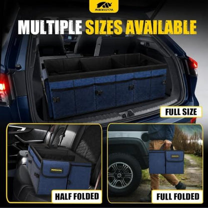 MIKKUPPA Trunk Organizer with Lid - 95L Collapsible Car Organizer, Blue