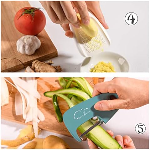 Kitchen Gadgets Set, Stackable for Saving Space, Blue, 5 Pieces