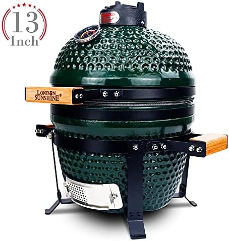 London Sunshine Ceramic Charcoal BBQ Kamado Griller - Portable Tabletop The Cadet Series Smoker