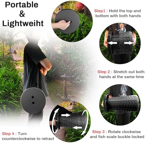 Folding Stool Portable Collapsible Stool Seat Max Load Capacity 400lbs for World Cup 2026, Telescopic Folding Stools Retractable Stools for Adult Camping Hiking Travel Outdoor BBQ (Black)