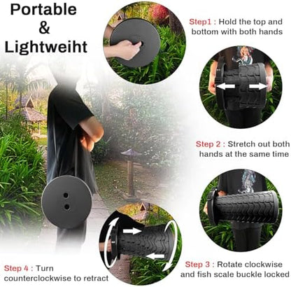 Folding Stool Portable Collapsible Stool Seat Max Load Capacity 400lbs for World Cup 2026, Telescopic Folding Stools Retractable Stools for Adult Camping Hiking Travel Outdoor BBQ (Black)