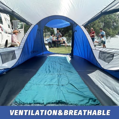 Pop-up Tent, 3 Person Camping Tent, Instant Portable Beach Tent, Easy Pop Up Shade Tents 2 Doors for Camping Hiking & Traveling with Carrying Bag