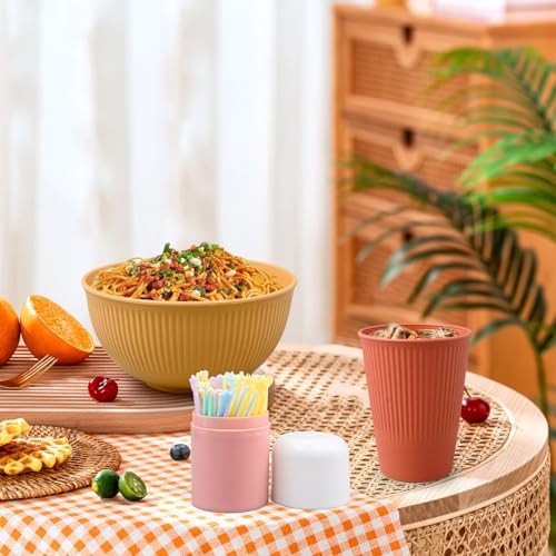 48 Pcs Wheat Straw Dinnerware Sets for 6,Unbreakable Plates and Bowls Set