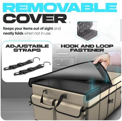 FORTEM Trunk Organizer - Foldable Car Organizer & Storage for SUVs & Trucks