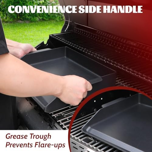 Upgraded 23"x16" Enamelled Cast Iron Griddle, 2.56" High Sidewalls, Heavy-Duty Nonstick Flat Top with Dual Handles, Universal for Gas/Charcoal Grill & Stove Top