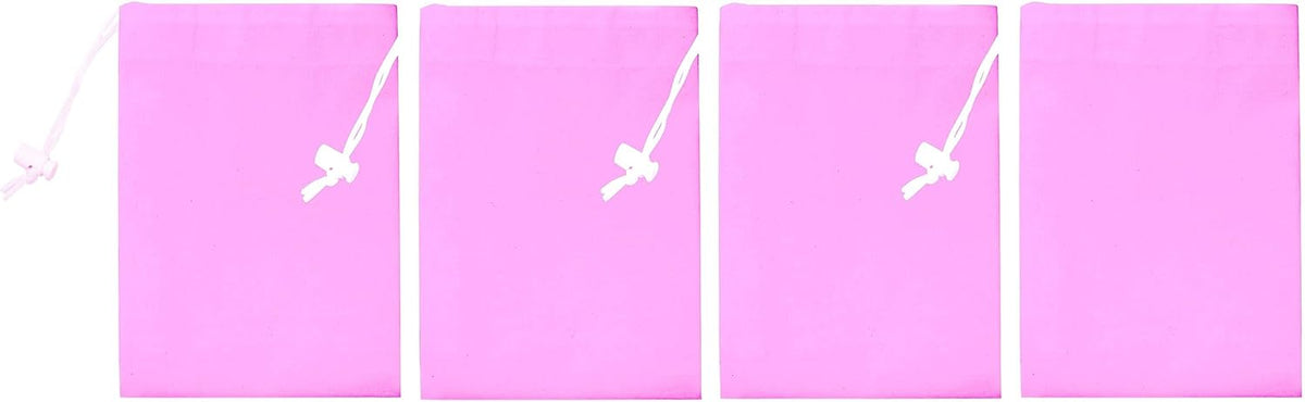 Urban Villa Laundry Bag Canvas|Dirty Clothes Travel Laundry Bag|Machine Washable|Reusable College Hostel Hamper Liner Bag Garments Delicates Drawstring Closure 4 Pack Pink Color|Size 28X36 Inches