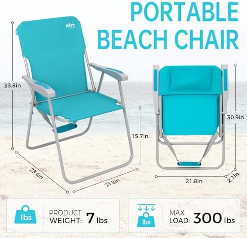 #WEJOY Folding Beach Chairs for Adults, High Back Lightweight for Camp Lawn