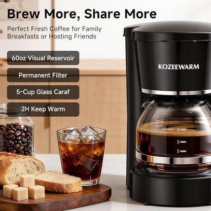 Coffee Maker, 5 Cup Drip Coffee Machine