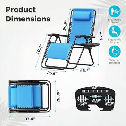 Homall Zero Gravity Chair Patio Folding Lawn Camp Reclining