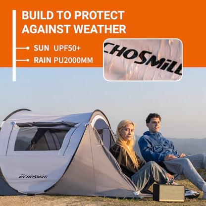 EchoSmile Instant Pop Up Camping Tent, 2/4/6 Person Easy Setup Tent