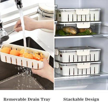 2Pack Divided Veggie Tray with Lid and Handle 4 Compartment Serving Tray with Dividers Portable Travel Snack Storage Containers Stackable Snackle Box Charcuterie Container for Fruit,Vegetable,Salad