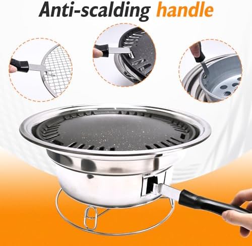 Primst Multifunctional Charcoal Barbecue Grill, Household Korean BBQ Grill, Portable Camping Grill Stove, Tabletop Smoker Grill