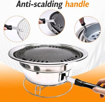 Primst Multifunctional Charcoal Barbecue Grill, Household Korean BBQ Grill, Portable Camping Grill Stove, Tabletop Smoker Grill