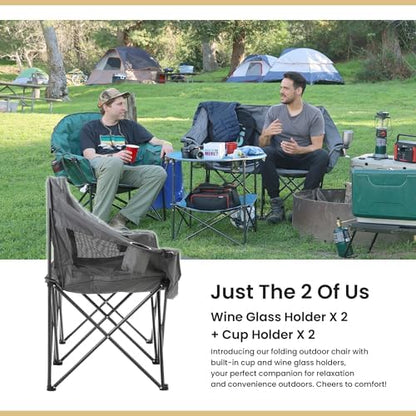 ARROWHEAD OUTDOOR Portable Folding Double Duo Camping Chair Loveseat