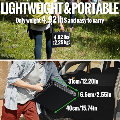 GARLLEN Waterproof Folding Camping Table 22.8" Lx15.7 W, 3-Height Max 27.5"