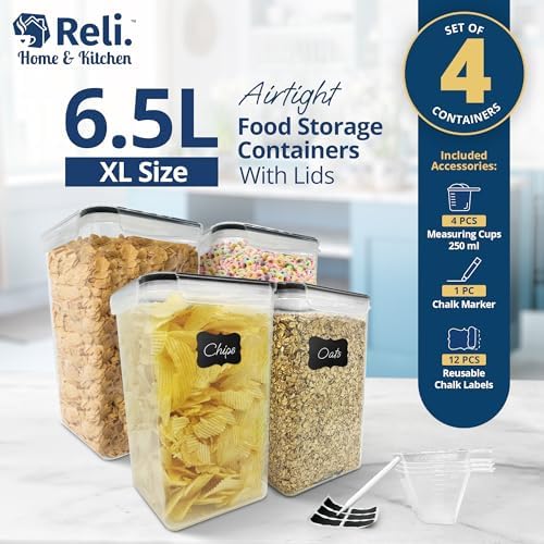 Reli. 6.5L Airtight Food Storage Containers with Lids | XL