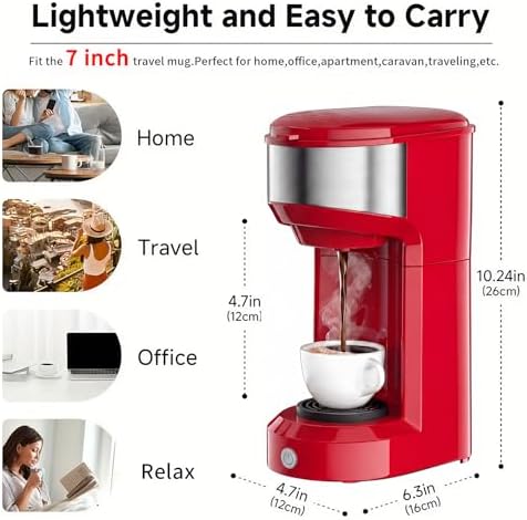 Single Serve Coffee Maker, Small K Pod&Ground Coffee Machine