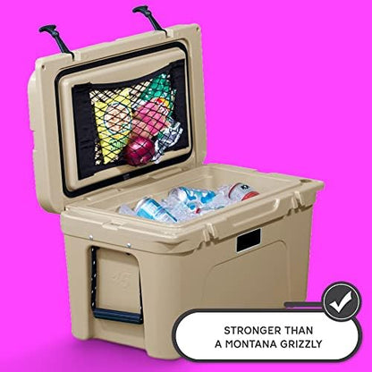 Cooler Net for Dry Storage and Organization - Compatible with YETI, RTIC, Ninja, Igloo, Coleman, Lifetime, Pelican Ice Chests - Works with Cooler Lights, Wheel Kits, RTIC Cooler Accessories, and More