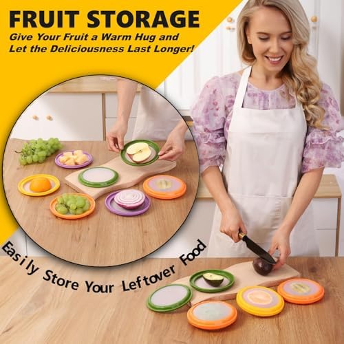 Silicone Food Storage Containers, 4Pcs Avocado Saver Produce Holder