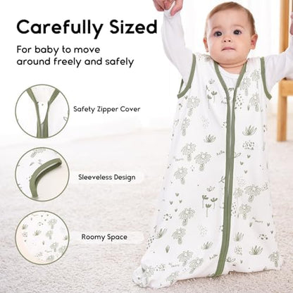 Yoofoss Baby Sleep Sack 6-12 Months 0.5 Tog Wearable Blanket for Baby, 3 Pack 100% Organic Cotton Infant Toddler Sleeping Sack 2-Way Zipper Lightweight Sleep Sack
