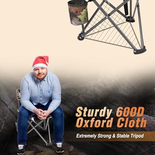 REDCAMP Tripod Hunting Chair for Blinds, Folding Lightweight Portable Fishing Chair