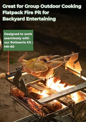 CAMPINGMOON Extra Large Portable Fire Pit Grill Wood Burning MT-055