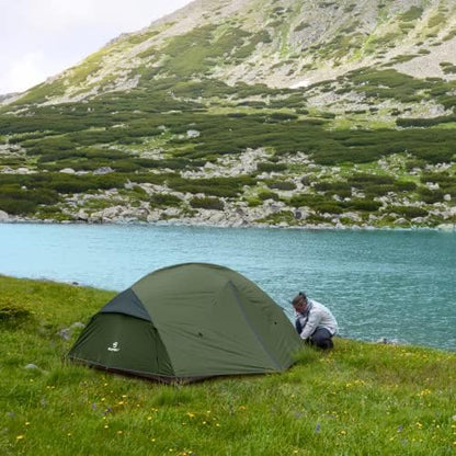 Bessport Camping Tent for 2-3 Person, Lightweight Backpacking Tent Waterproof Windproof Two Doors Easy Setup Double Layer Outdoor Tents for 3 to 4 Seasons, Suitable for Outdoor,Hiking,Camping