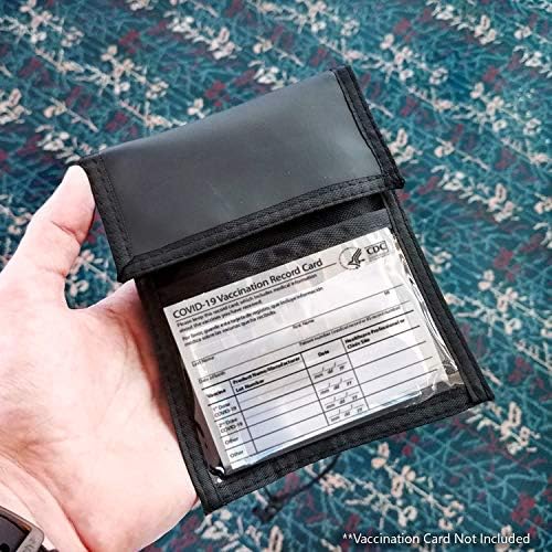 Specialist ID 2 Pack - Travel Passport Wallet - 4 x 3 Display Window - Adjustable Lanyard w/Pen Slots and 3 Pockets for Money, Ticket, Document (Black)