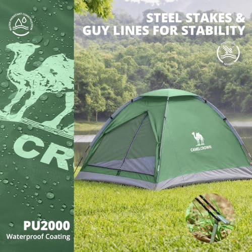 CAMEL CROWN Tents for Camping 2/3/4/5 Person Camping Dome Tent, Waterproof,Spacious, Lightweight Portable Backpacking Tent for Outdoor Camping/Hiking