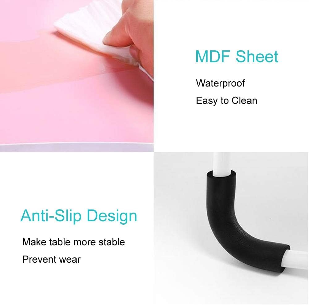 Lap Desk with Storage Drawer, Holders for Cup and Tablet, Tray Table with Foldable Legs, Laptop Bed Stand, Portable Standing Table for Sofa Couch Floor (23.6", Pink)