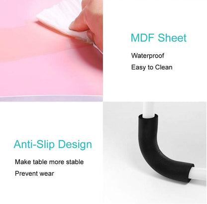 Lap Desk with Storage Drawer, Holders for Cup and Tablet, Tray Table with Foldable Legs, Laptop Bed Stand, Portable Standing Table for Sofa Couch Floor (23.6", Pink)