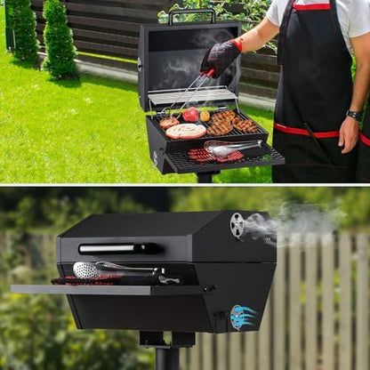 Stanbroil Park Style Charcoal Grill with Lid & Warming Rack, 16-Inch
