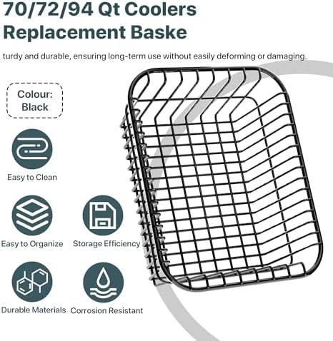 Dry Goods Wire Basket Replacement for Coolers, Compatible with Igloo 70/72/94 Qt Models, Cooler Storage Organizer