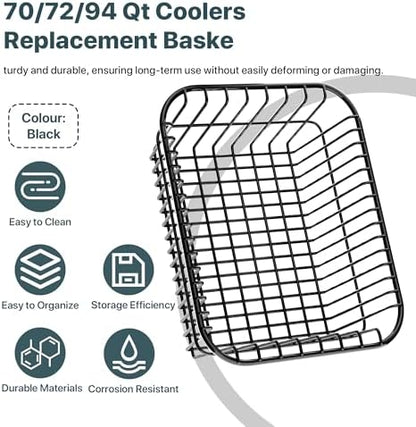 Dry Goods Wire Basket Replacement for Coolers, Compatible with Igloo 70/72/94 Qt Models, Cooler Storage Organizer