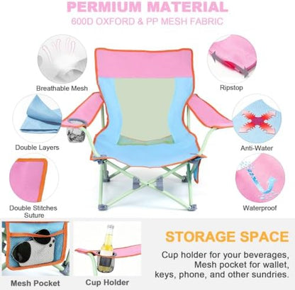 Joyfair Beach Camping Chair (2 Pack), Folding Chair for Adults (Dopamine)