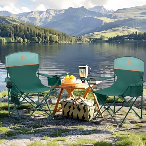 ALPHA CAMP Folding Camping Chair for Adults Lawn Chair for Camping Outdoor
