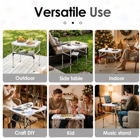 Small Folding Table 2 Foot, Lightweight Aluminum Portable Camping Table