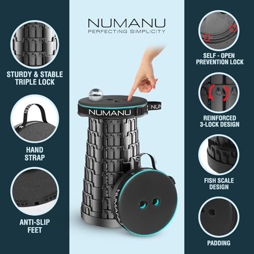 NUMANU Padded Collapsible Stool for Adults 2-Pack, Folding Seat, 620 lbs