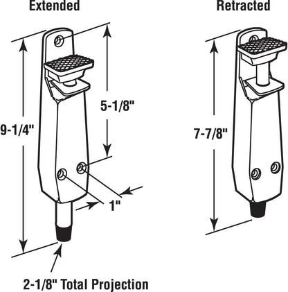 Pacific Doorware Heavy Duty Spring Loaded Step Down Push On Door Holder/Stopper (4, Duronotic)
