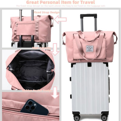 Large Capacity Foldable Travel Bag, Expandable lightweight Carry on Bag, Dry with Wet Separation Spor Duffel Bags