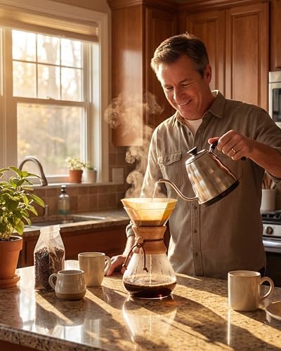 AGOGO Pour Over Coffee Maker Set, 28oz Slim Style, 50 Paper Filters