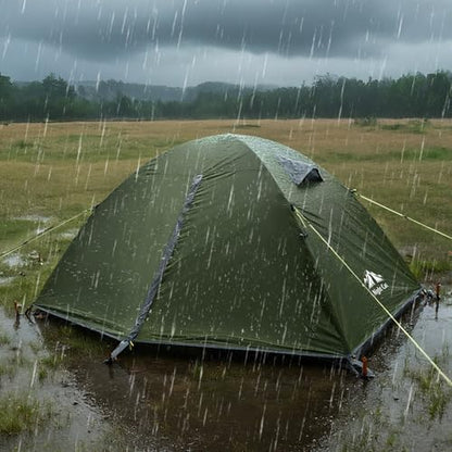 Night Cat 2-Persons Backpacking Tent: Waterproof Lightweight Camping Tent for Two People Hiking Outdoor Mountain with Aluminum Poles and Rainfly Green