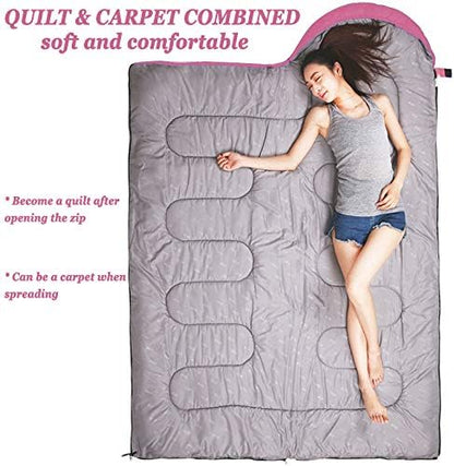 tuphen- Sleeping Bags for Adults Kids Boys Girls Backpacking Hiking Camping Microfiber Liner, Cold Warm Weather 4 Seasons Indoor Outdoor Use, Lightweight & Waterproof