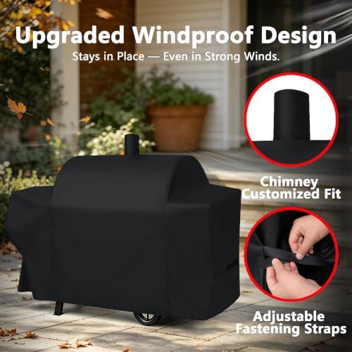 i COVER Grill Cover for Oklahoma Joe's Longhorn Combo Charcoal Gas Smokers & Grills Protection Heavy Duty Waterproof Patio Outdoor Canvas Barbeque BBQ Smoker Covers