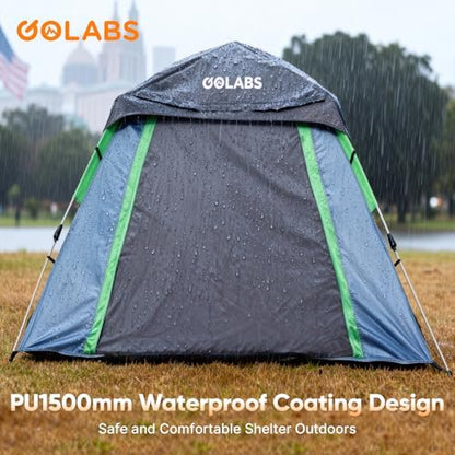 Golabs Pop Up Camping Tent for 2/3 Person, Quick Setup by Pre-Attached Pole