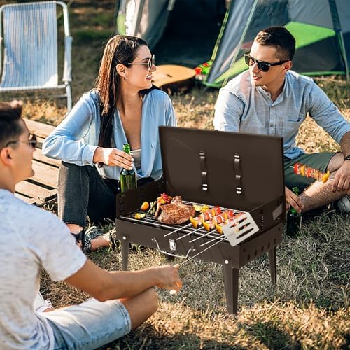 Portable Charcoal Grill,Foldable Tabletop Charcoal BBQ Grill,17.32in