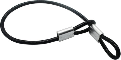 10 pcs 2mm Wire 12 inch Vinyl Coated Stainless Steel Cable with Loops Short Wire Rope Lanyard Lock Security Chain Link for Outdoor Gates,Black(2mm x 12inch)