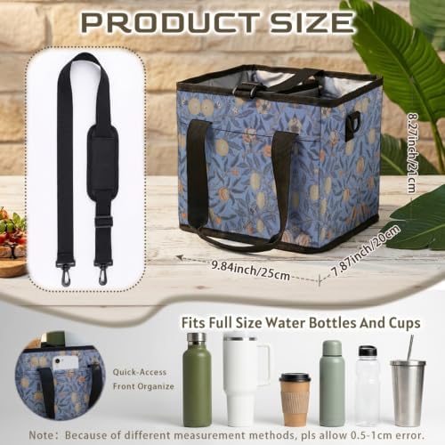 William Morris Style Print Foldable Softside Cooler Bag for Car