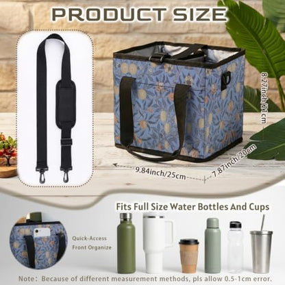 William Morris Style Print Foldable Softside Cooler Bag for Car