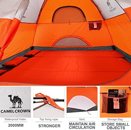 CAMEL CROWN Tents for Camping 2/3/4/5 Person Camping Dome Tent, Waterproof,Spacious, Lightweight Portable Backpacking Tent for Outdoor Camping/Hiking